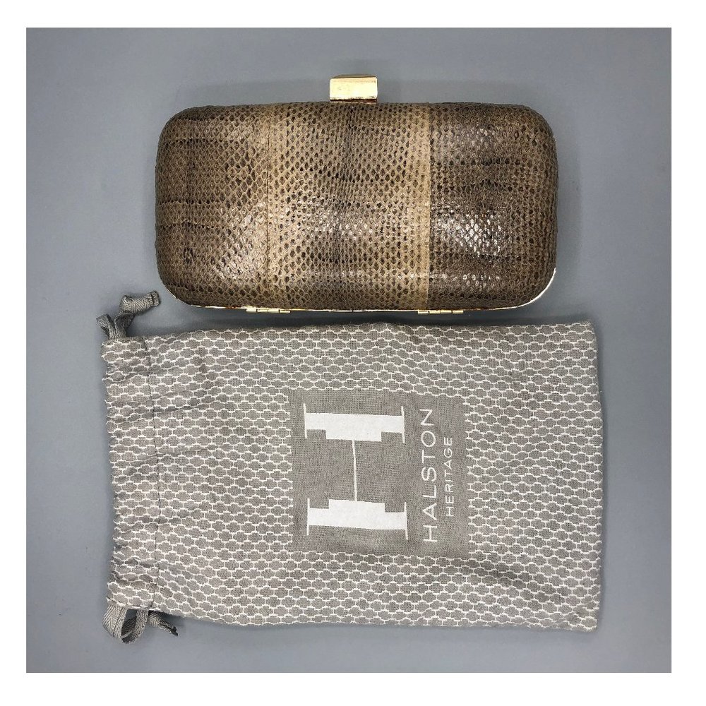 Halston Heritage Susan Clutch in Python Snakeskin